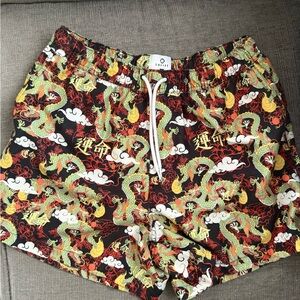 Empyre Black Dragon Print Athletic Shorts